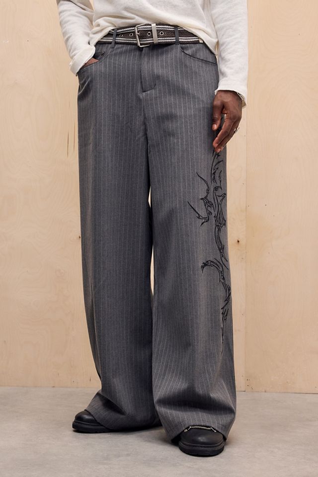 Jaded London Tattoo Pinstripe Goliath Suit Trousers #1