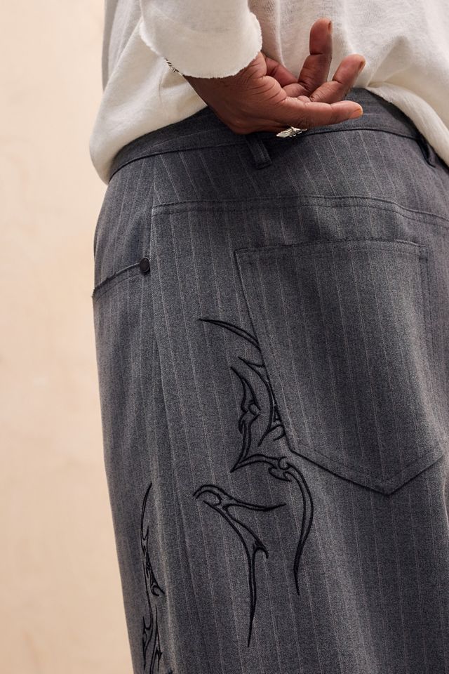Jaded London Tattoo Pinstripe Goliath Suit Trousers #2