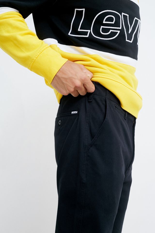 Levi's 502 Black Tapered True Chino Trousers Urban Outfitters UK