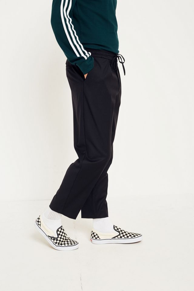 UO Black Brushed Twill Tailored Trousers #1