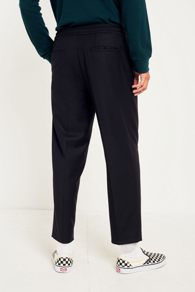 UO Black Brushed Twill Tailored Trousers #3