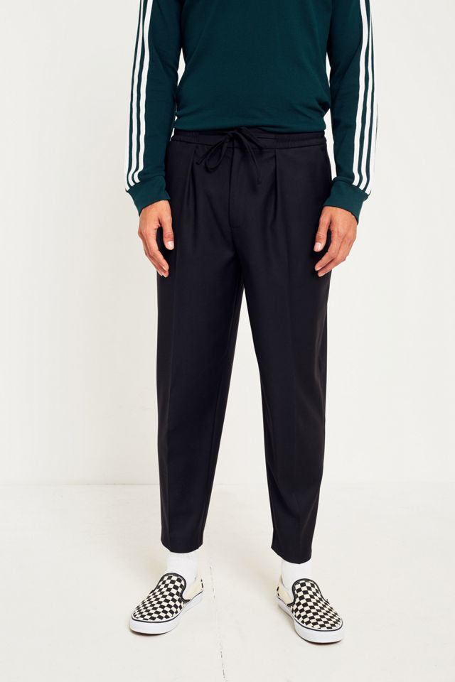 UO Black Brushed Twill Tailored Trousers #4