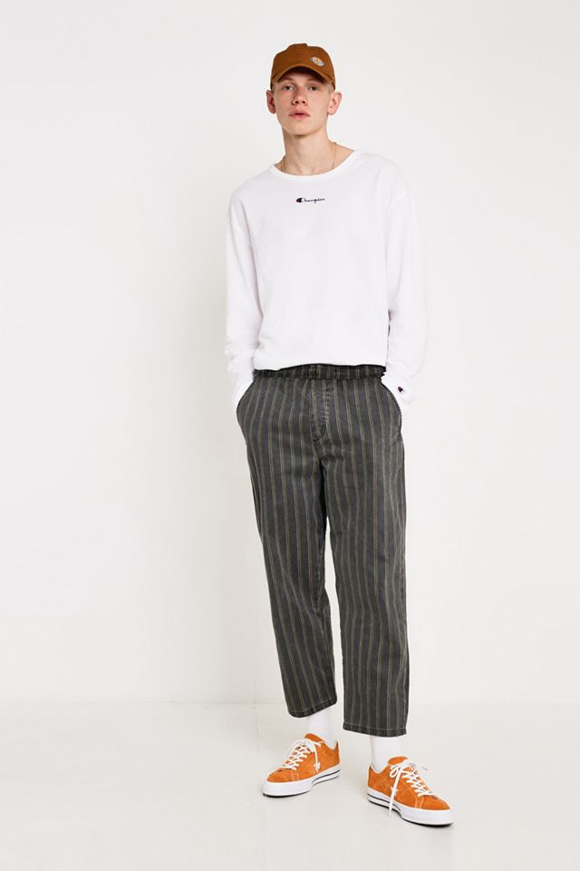 UO - Pantalon de pyjama rayé kaki délavé