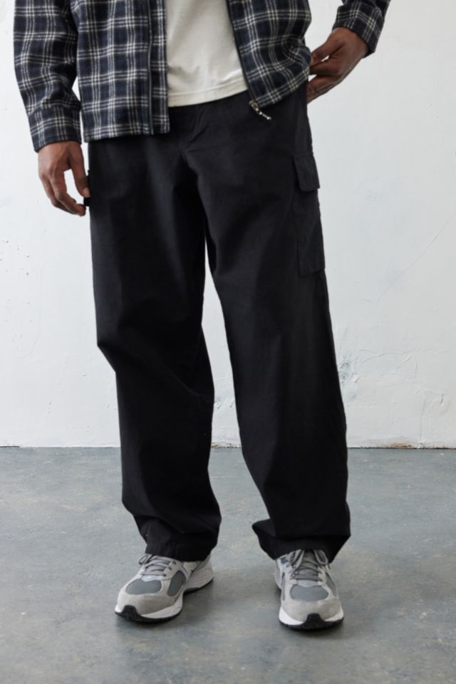Loom Black Cotton Cargo Flood Trousers | Urban Outfitters UK