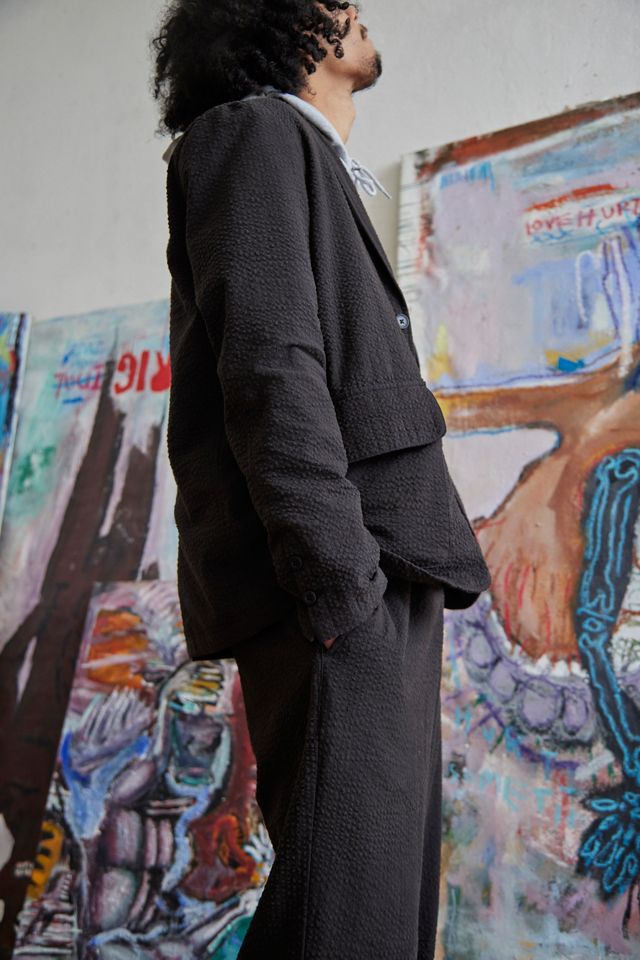 Pantaloni Pigiama Seersucker Neri Loom #3