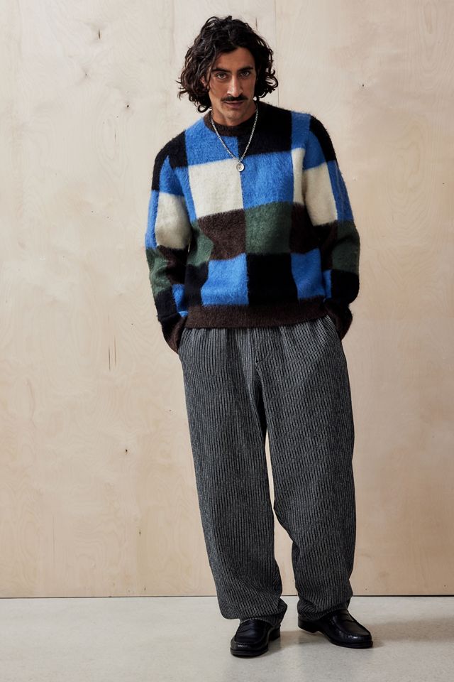 Loom Black Flood Textured Stripe Trousers #1