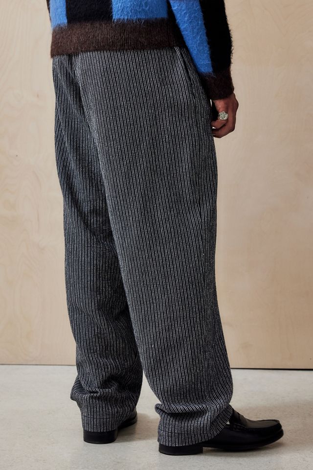 Loom Black Flood Textured Stripe Trousers #2