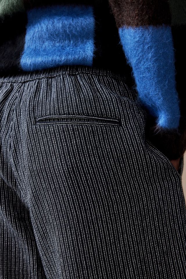 Loom Black Flood Textured Stripe Trousers #3