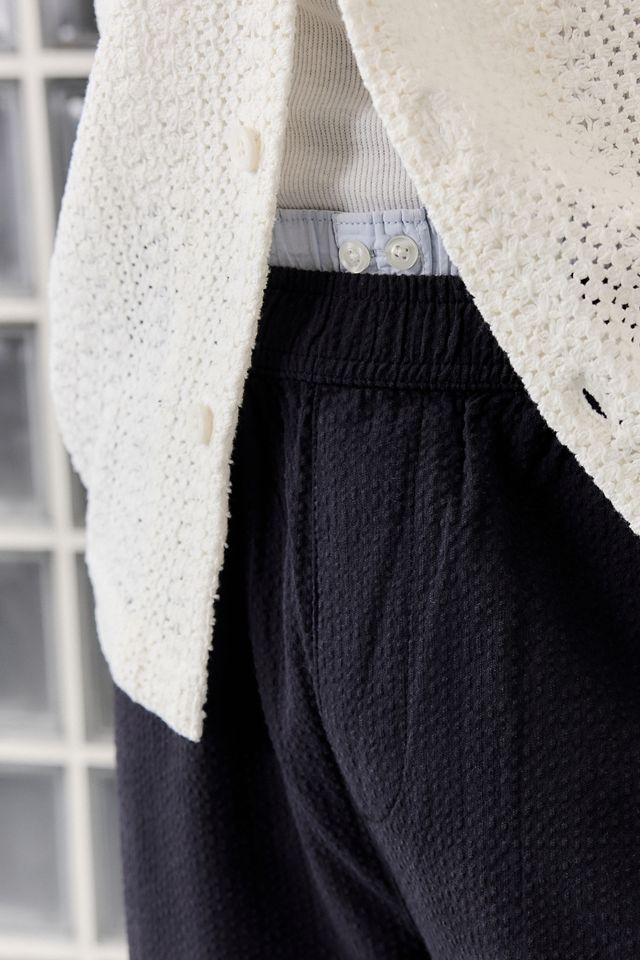Pantaloni Seersucker Neri Loom #3