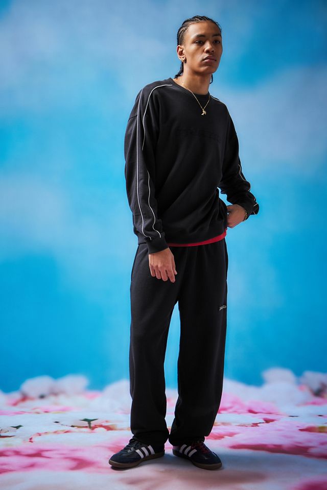 iets frans...Black Big Embroidered Joggers  #1