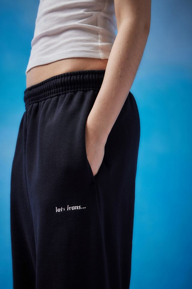 iets frans...Black Big Embroidered Joggers  #6