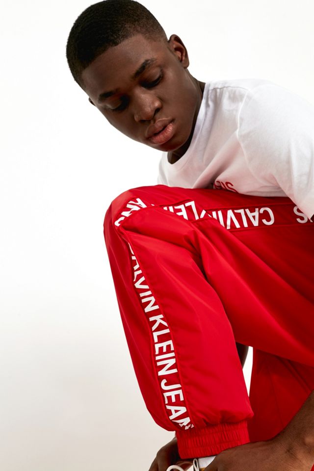 Calvin Klein Jeans Red Nylon Joggers #2