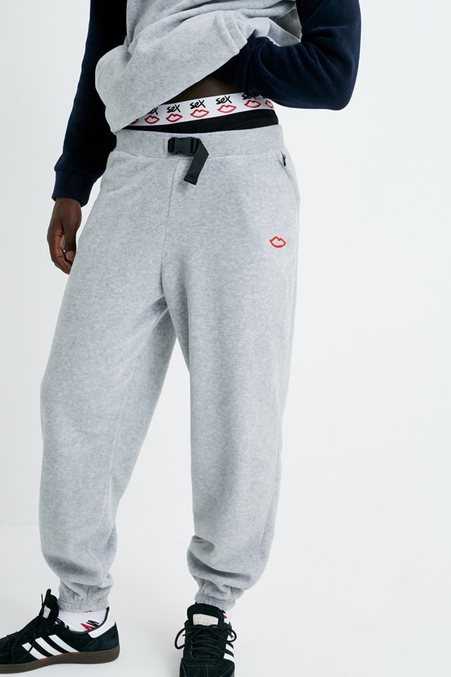 Sesso Skateboard Grigio Polar Fleece Cintura Joggers #2