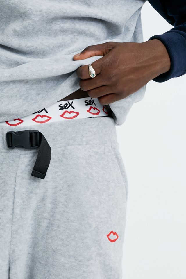 Sesso Skateboard Grigio Polar Fleece Cintura Joggers #3