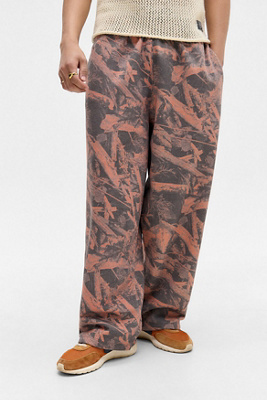 BDG Zax Leaf Camo Joggers - Orange S at Urban Outfitters
