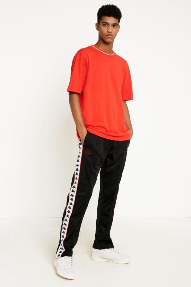 Verborgen schuur hongersnood Kappa Black and Red Popper Track Pants | Urban Outfitters UK