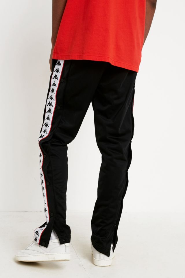 Kappa black popper track 2024 pants