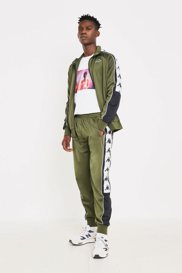 Olive green cheap kappa tracksuit