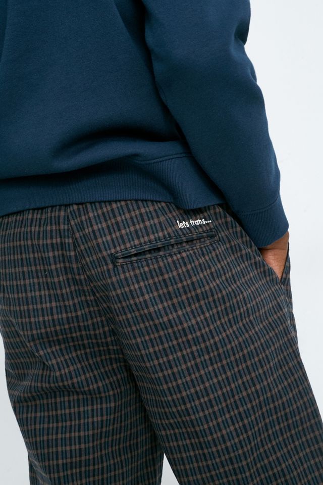 UO Navy and Green Checked PJ Pants #3