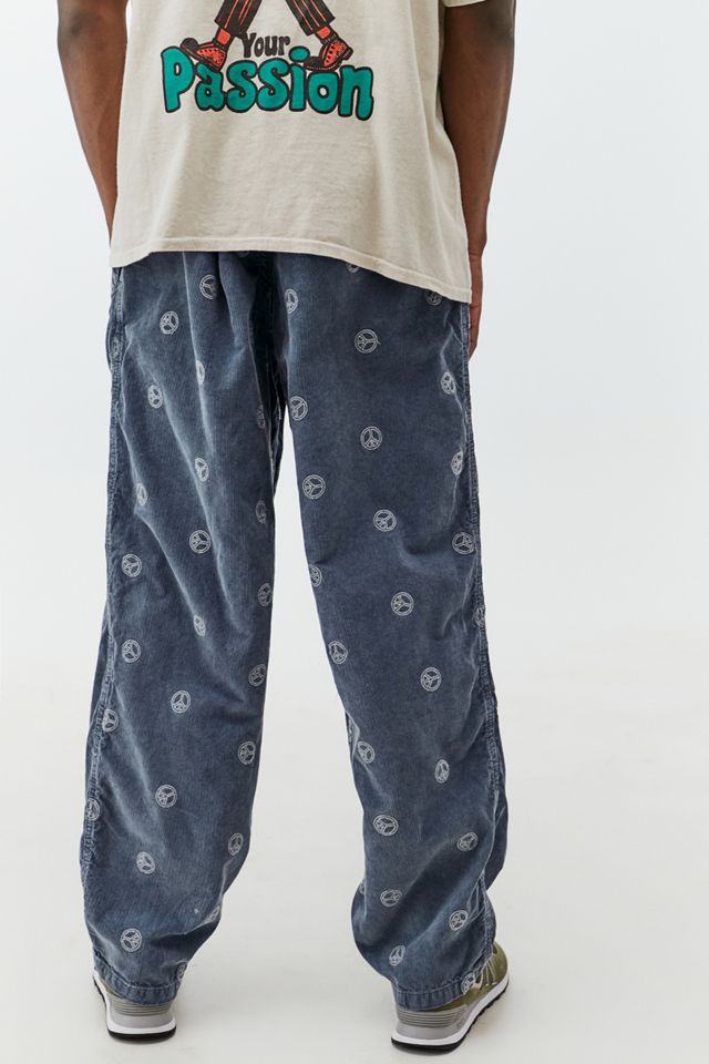 BDG - Pantalon flood brodé signe de la paix bleu #2