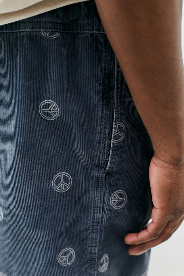 BDG - Pantalon flood brodé signe de la paix bleu #3