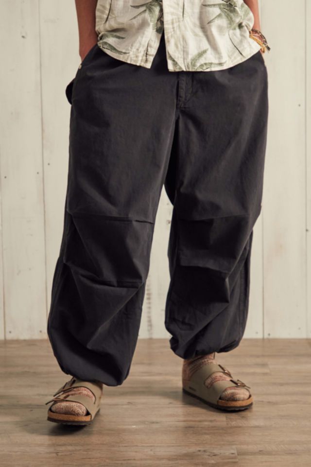 BDG Washed Black Baggy Tech Pants