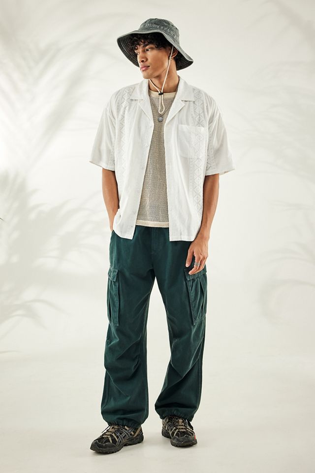 BDG Forest Green Herringbone Cargo Pants #1