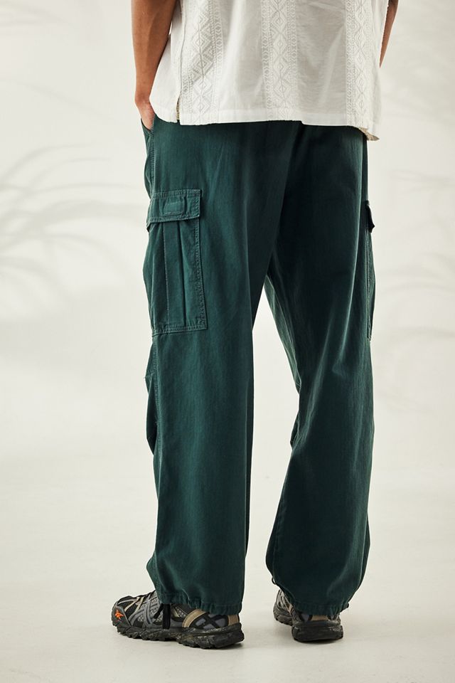 BDG Forest Green Herringbone Cargo Pants #3