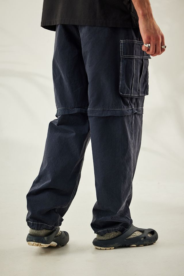 BDG Pantalones cargo negros con cremallera lavados #3