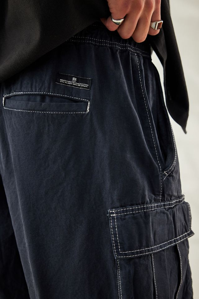 BDG Pantalones cargo negros con cremallera lavados #4