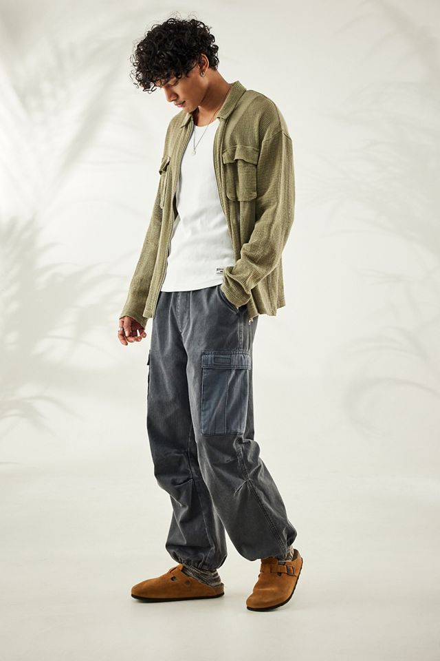 BDG Washed Black Herringbone Contrast Pocket Cargo Pants  #2