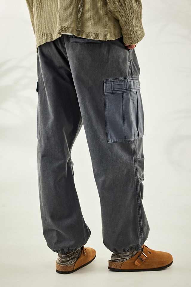 BDG Washed Black Herringbone Contrast Pocket Cargo Pants  #3