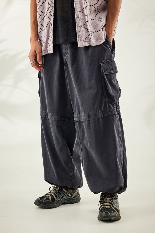 BDG – Weite Tech-Hose in verwaschenem Schwarz mit Zip-off-Beinen #1