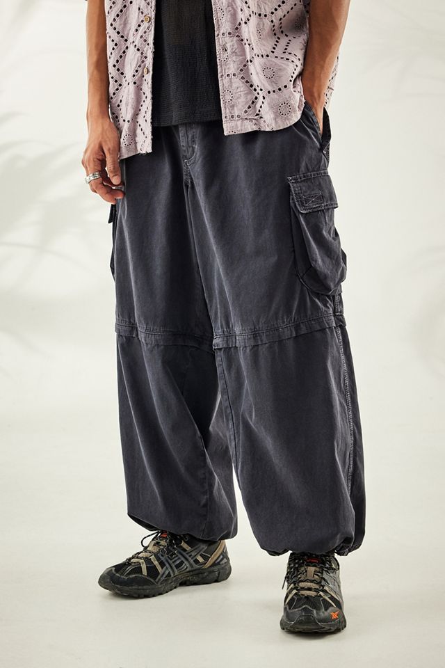 BDG Washed Black Baggy Tech Pants