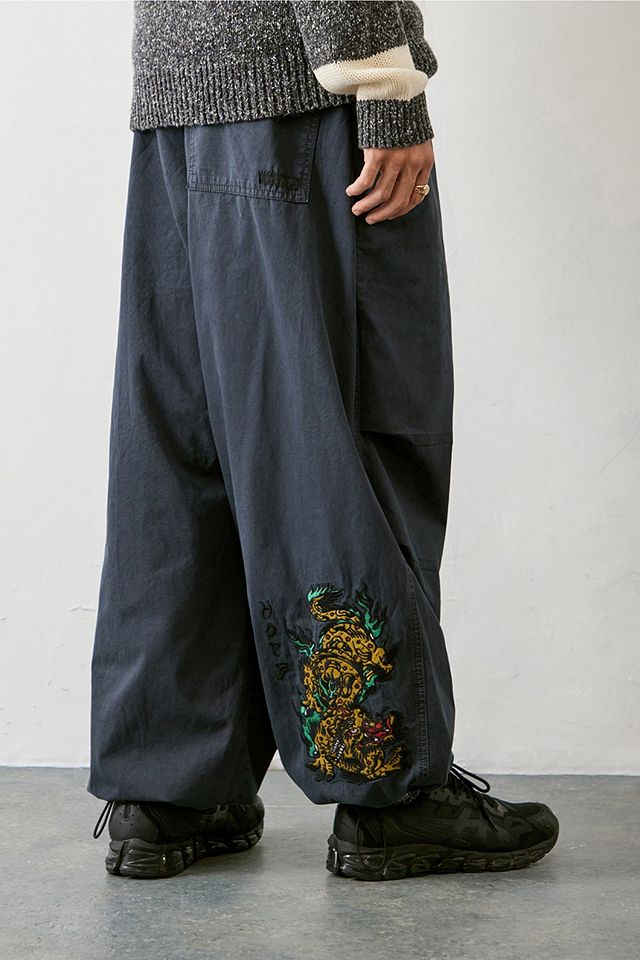 BDG Washed Black Dragon Baggy Tech Pants | Urban Outfitters UK