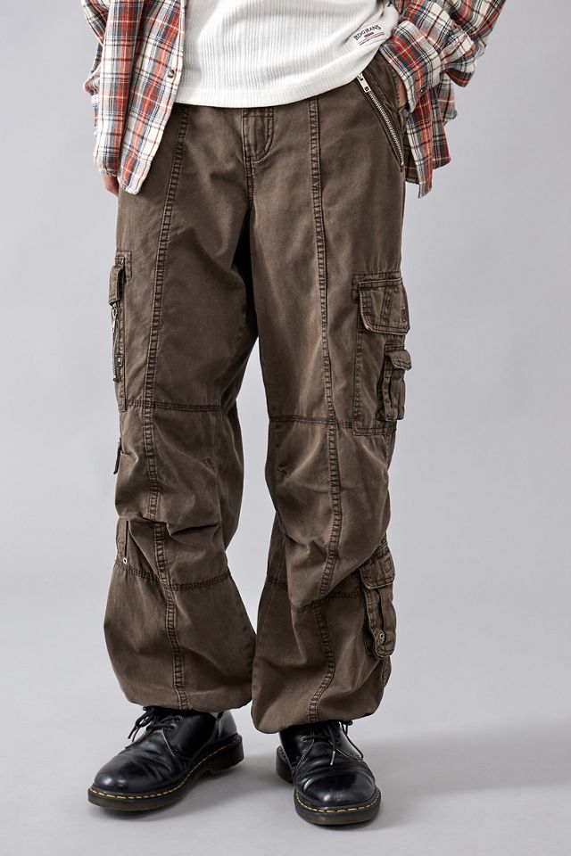 BDG Brown Mixed Fabric Cargo Pants Urban Outfitters UK