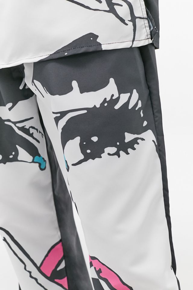 Chinatown Market Black Cry Print Nylon Trousers #3