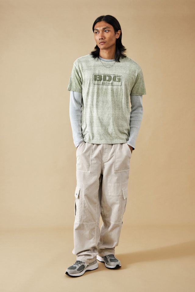 BDG Ecru Corduroy Cargo Pants #1