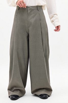 Archivis Washed Black Noa Cocoon Pleated Trousers