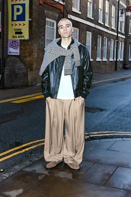 Anglan Beige Dart Baggy Ballon Hosen