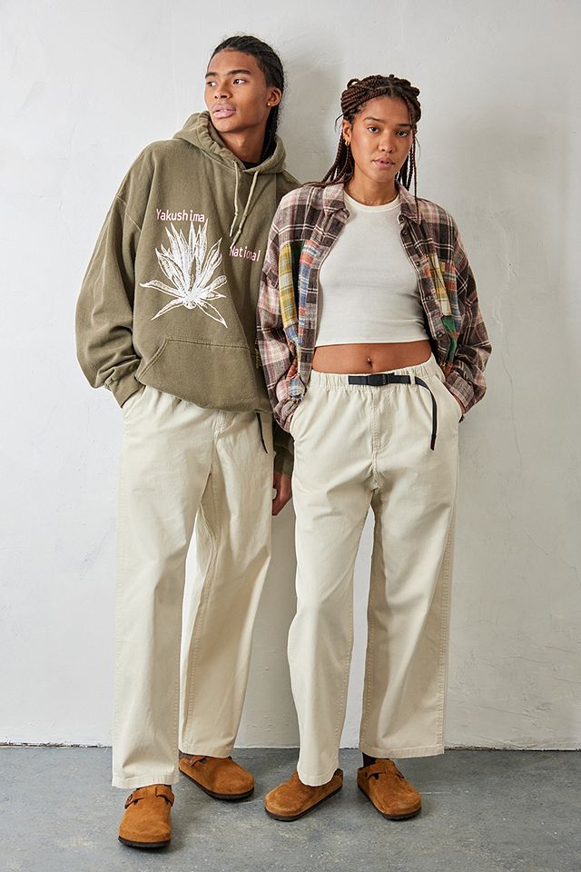 Gramicci UO Exclusive Beige Wide Fit Trousers | Urban Outfitters UK