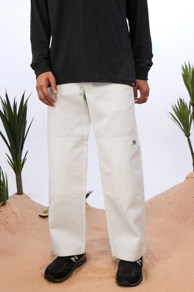 White Jeans for Men, Double Knee Utility