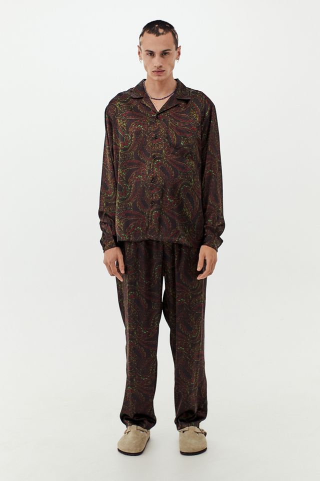 Loom – Pyjamahose in Braun mit Paisleymuster