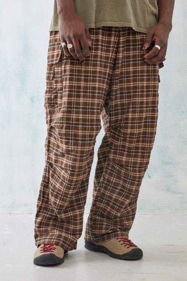 UO Nomad Brown Check Belted Climber Pants