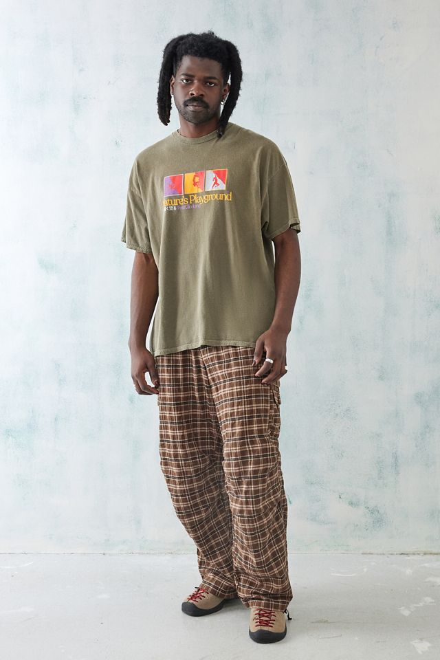 UO Nomad Brown Check Belted Climber Pants #1