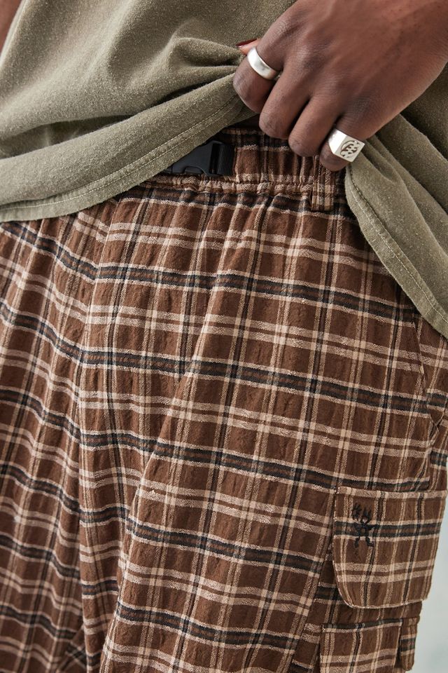 UO Nomad Brown Check Belted Climber Pants #4
