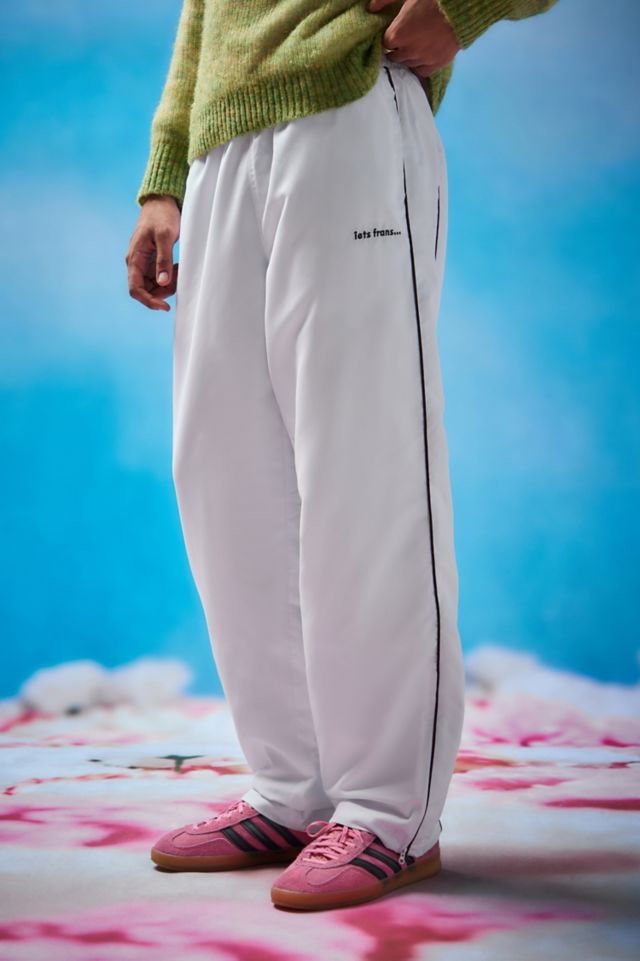 Blue and best sale white track pants