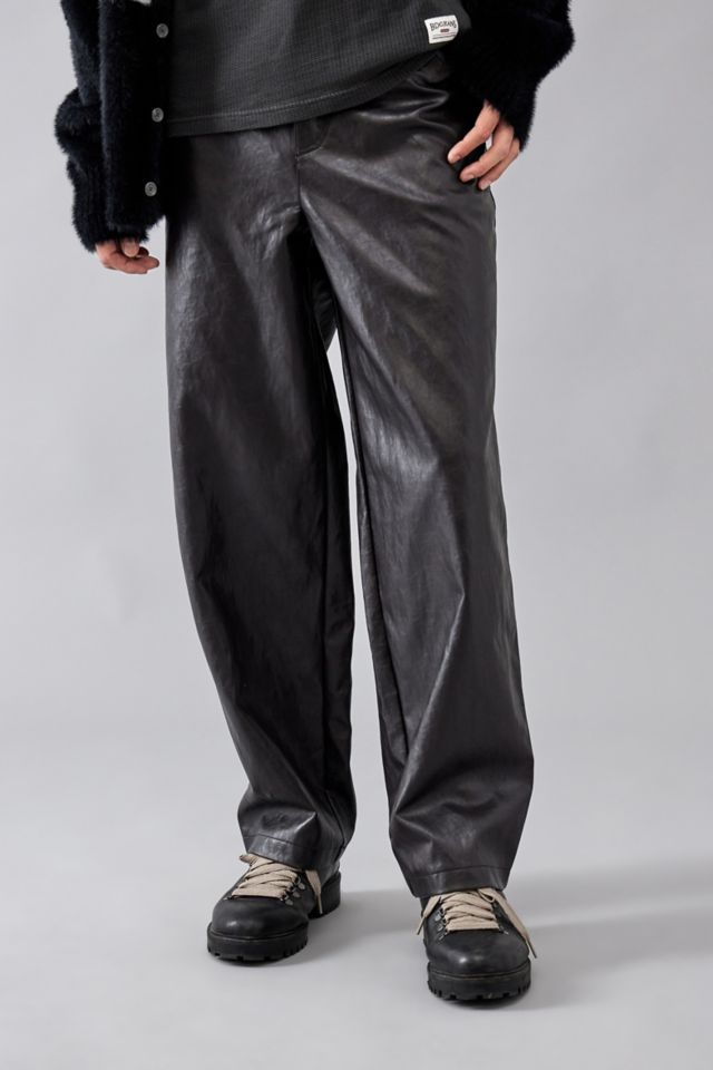 Baggy faux leather on sale pants