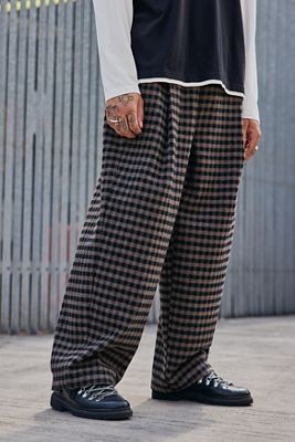 iets frans... Brown Check Warm Harri Joggers