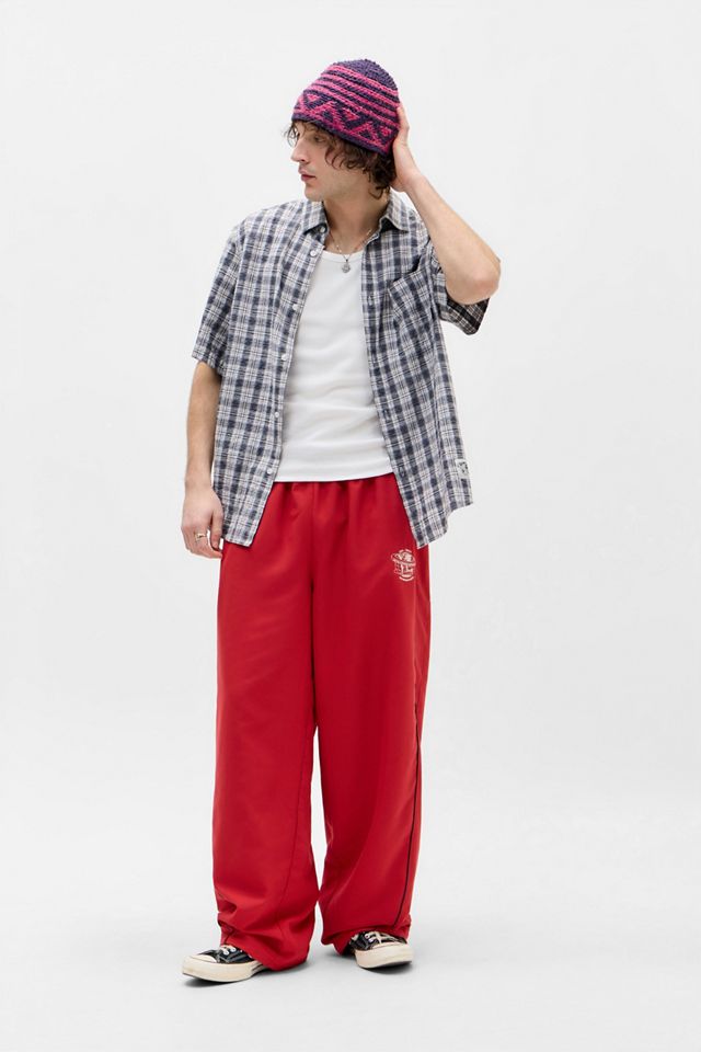 iets frans... Pantaloni da Tuta in Microfibra Rosso ed Ecru #1